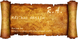 Rákai Attila névjegykártya