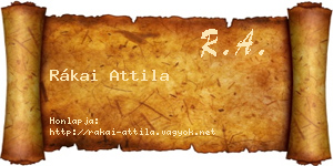 Rákai Attila névjegykártya
