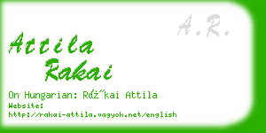 attila rakai business card